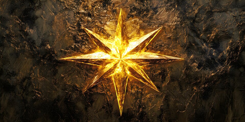 golden star on grunge background, ai generated.