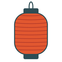 Summer Festival Red Japanese Paper Lantern Without Text Icon  
