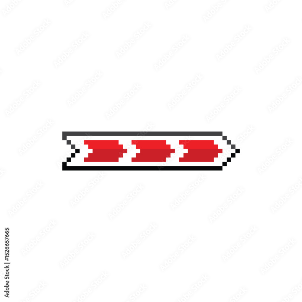 Poster red arrow pixel art icon vector 8 bit game logo template