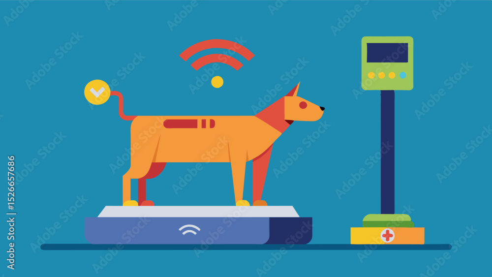 Poster an automated weighing scale for animals that integrates with iot technology to track weight gain or 