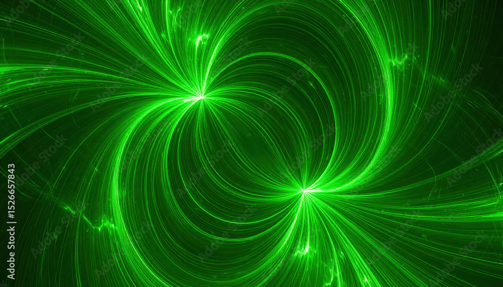 Poster mesmerizing digital portal of emerald light, featuring kaleidoscope of swirling patterns and pulsati