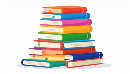 Colorful Books Stacked High