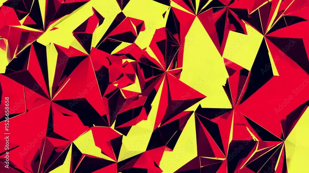 Poster abstract red and light yellow geometric background. dynamic shapes composition