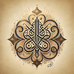 "Arabic Calligraphy Art – Elegant Islamic Ornament Design"