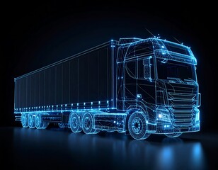 Futuristic truck wireframe (1)