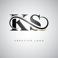 Fototapeta premium KS Creative Letter Logo with Infinity Symbol – Elegant Minimal Monogram Design for Premium Business Branding, Identity, and Modern Typography