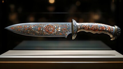 An intricately decorated antique knife, showcasing exquisite craftsmanship and design.