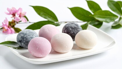 Mochi Ice Cream - Small balls of ice cream wrapped in a soft, chewy rice dough (mochi), popular in Japan.
