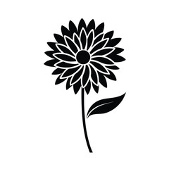 Flower Icon silhouette vector isolated on white background