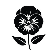 Flower Icon silhouette vector isolated on white background