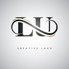 LU Creative Letter Logo with Infinity Symbol – Elegant Minimal Monogram Design for Premium Business Branding, Identity, and Modern Typography