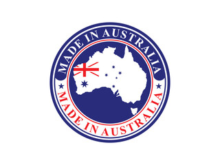 made in australia vector illustration, isolated on transparent background