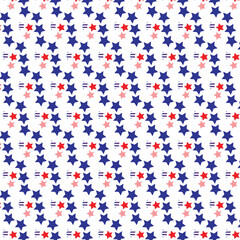 Festive American Stars Pattern with Stripe for 4th of July