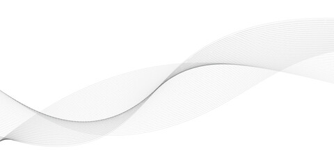 black and white gray wavy curve  technology science line on transparent background