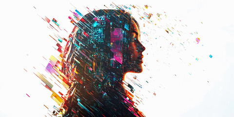 Digital Disintegration, ai generated,