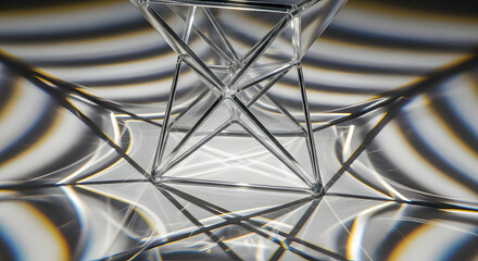 Abstract Geometric Design with Light and Shadow Effects Reflections
