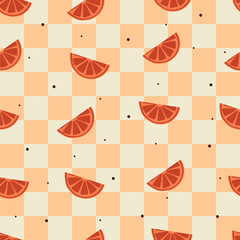 cute seamless pattern cartoon orange slice. cute drawing for fruit wallpaper and background