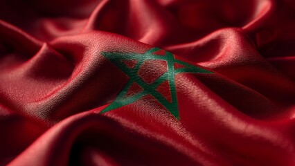 Celebrating independence day with a beautifully detailed silk flag of Morocco