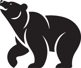 Vector bear silhouette isolated on white background Bear icon modern symbol logo