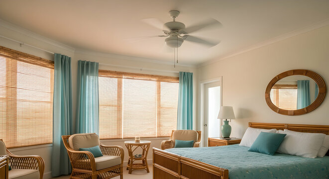 Inviting Bedroom Retreat With Natural Accents And Beachy Breezy Interior