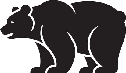 Vector bear silhouette isolated on white background Bear icon modern symbol logo