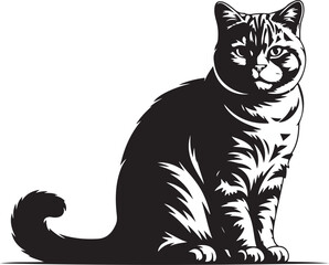 British Shorthair cat silhouette