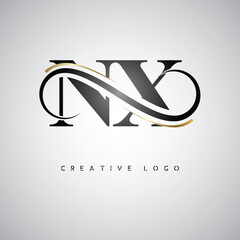 NX Creative Letter Logo with Infinity Symbol – Elegant Minimal Monogram Design for Premium Business Branding, Identity, and Modern Typography