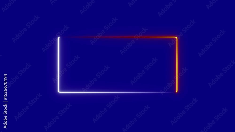 Poster light blue abstract background with neon square button and tech elements