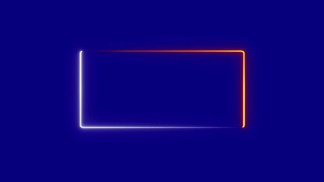 Light blue abstract background with neon square button and tech elements