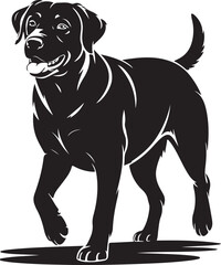 abrador Retriever silhouette with a well-balanced structure - Labrador Retriever illustration - minimal Labrador Retriever vector - dog silhouette