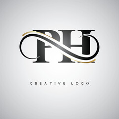 PH Creative Letter Logo with Infinity Symbol – Elegant Minimal Monogram Design for Premium Business Branding, Identity, and Modern Typography