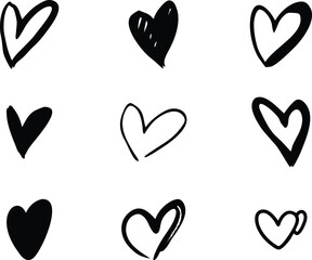Hand-Drawn Doodle Hearts Collection