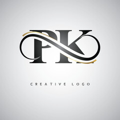 PK Creative Letter Logo with Infinity Symbol – Elegant Minimal Monogram Design for Premium Business Branding, Identity, and Modern Typography