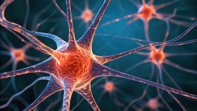 Colorful depiction of neurons showcasing intricate connections and structures in a scientific context.