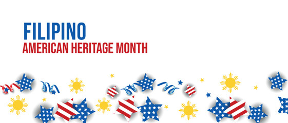 Filipino American History Month, filipino flag, flipino color patterns, realistic vector illustration 
Celebration