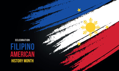 Filipino American History Month, filipino flag, flipino color patterns, realistic vector illustration 
Celebration