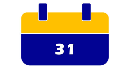 blue calendar isolated on white