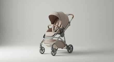 Beige stroller product photography