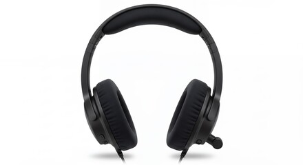 Fototapeta premium Black headphones isolated on white background