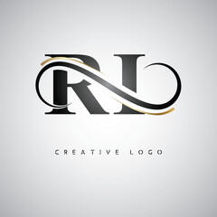 RI Creative Letter Logo with Infinity Symbol – Elegant Minimal Monogram Design for Premium Business Branding, Identity, and Modern Typography