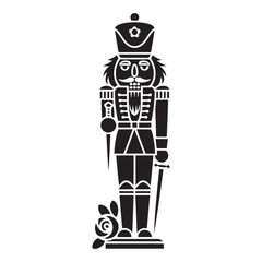 Nutcracker art. Vector black silhouette. with white background