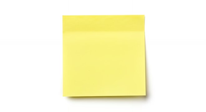 Blank yellow sticky note on white background