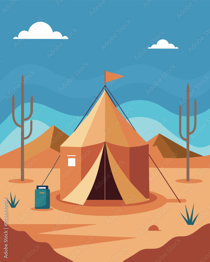 Poster the desert tent serves as the nomads temporary home a place where they can disconnect from the digit