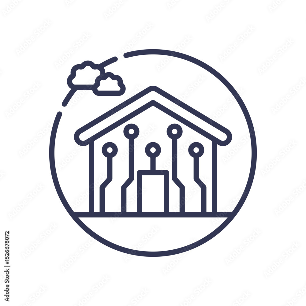 Poster a house with circuit lines symbolizes the integration of technology in grassroots innovation.