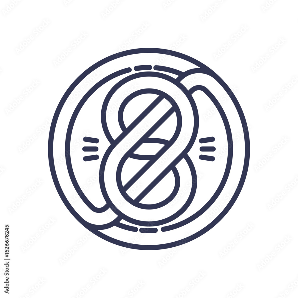 Poster an infinity symbol intertwined with a circle, representing endless cycles and continuity.