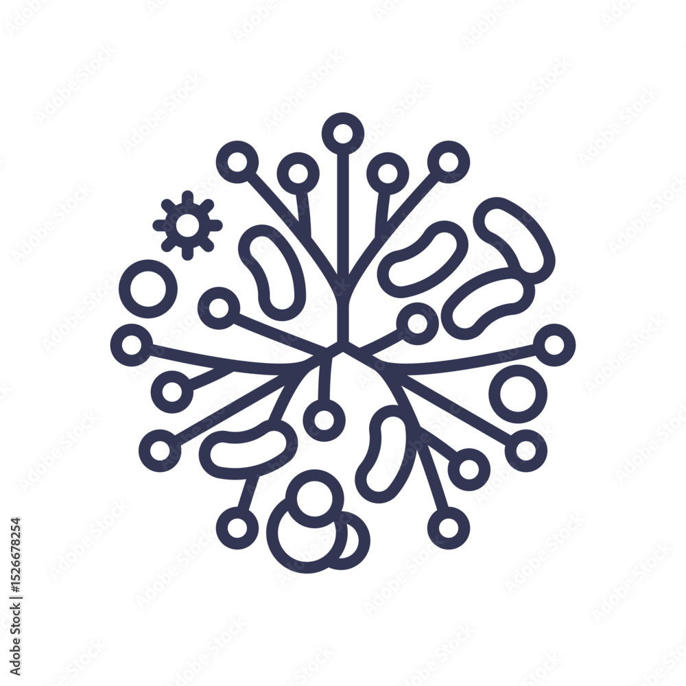 Poster abstract network symbolizing organic integration and connectivity.
