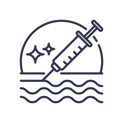 Syringe and sparkles symbolize anti-aging treatments and rejuvenation.