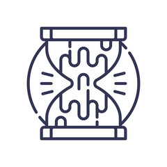 An hourglass with fluid lines symbolizes the fluidity and unpredictability of moodswings.