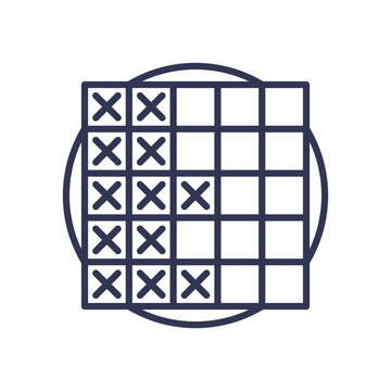 Grid with systematic pattern of Xs illustrating systematic sampling.
