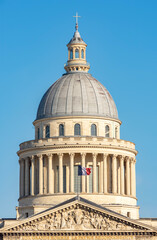 Dome of Pantheon building in Latin quarter, Paris, France